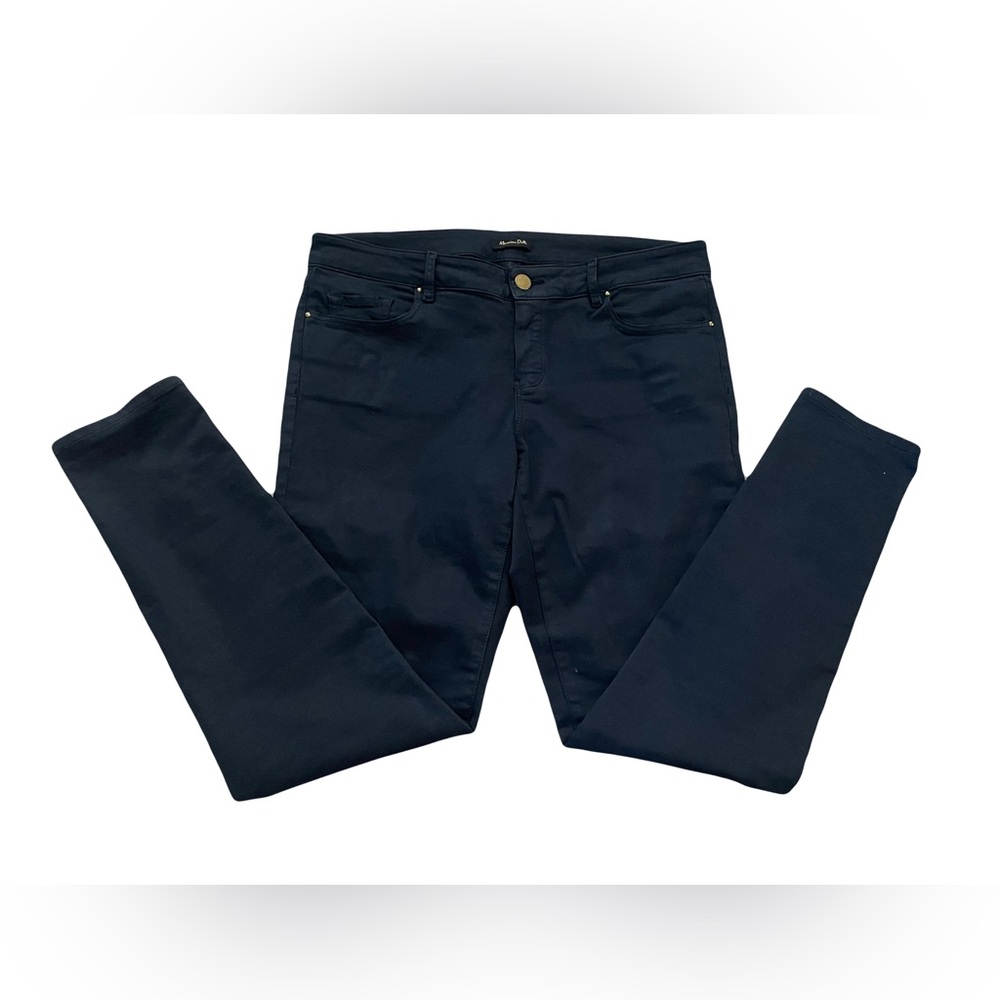 Massimo Dutti Dark Wash Skinny Ankle Jeans Mid Rise Stretch Denim Size 10